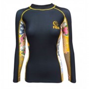 Fuji 13030 Женский рашгард Fuji Sports Women's Kimono Rash Guard Black/Gold фото